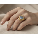 Heart of Fire Ring with Kyanite Quartz 10x10mm Stone