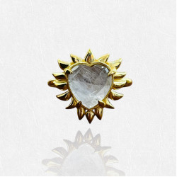 Heart of Fire Ring with Kyanite Quartz 10x10mm Stone